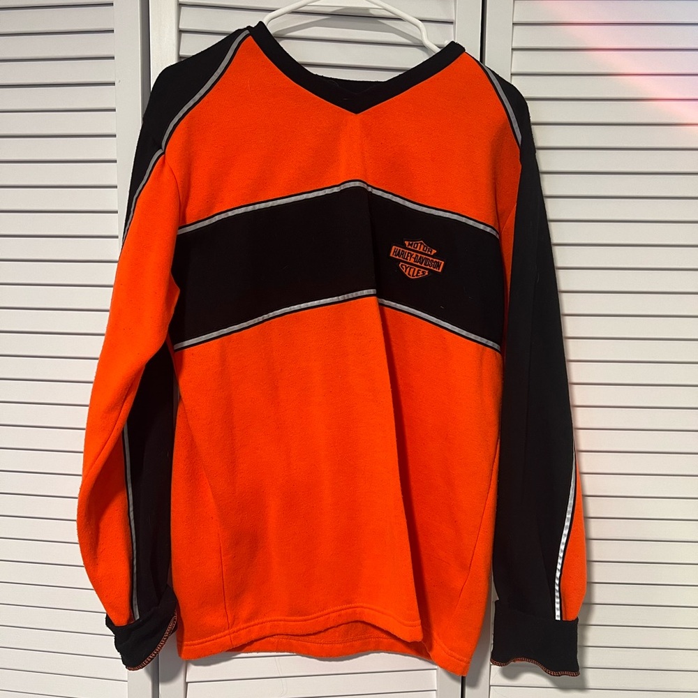 Harley-Davidson Orange and Black Sweatshirt